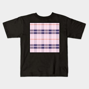 Summer Aesthetic Ossian 2 Hand Drawn Textured Plaid Pattern Kids T-Shirt